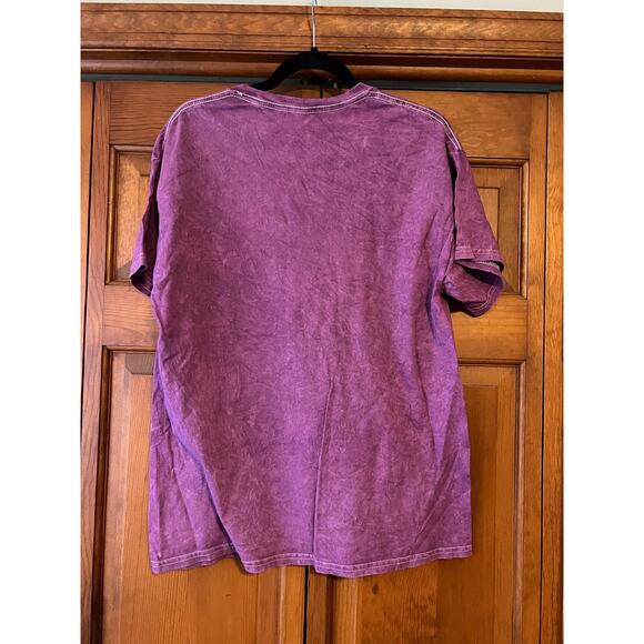 NWOT Nirvana Women's FLAW Inverse Smiley Face T-Shirt Short Sleeve Purple Size L - Picture 2 of 7